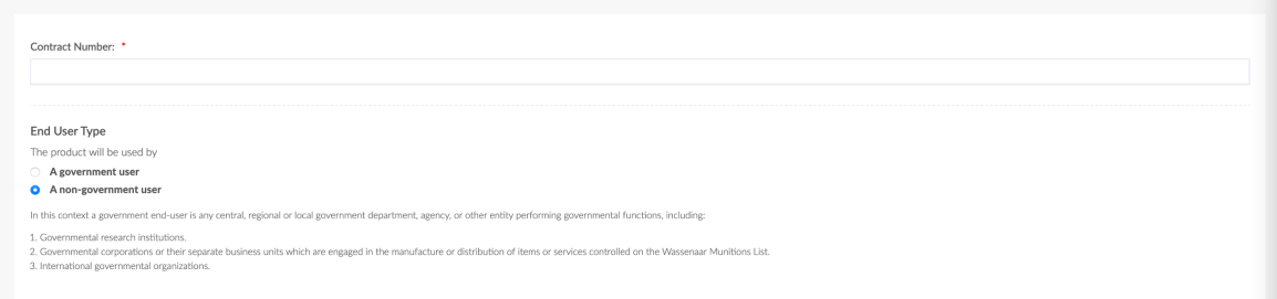 填写 Contract Number 与客户类型
